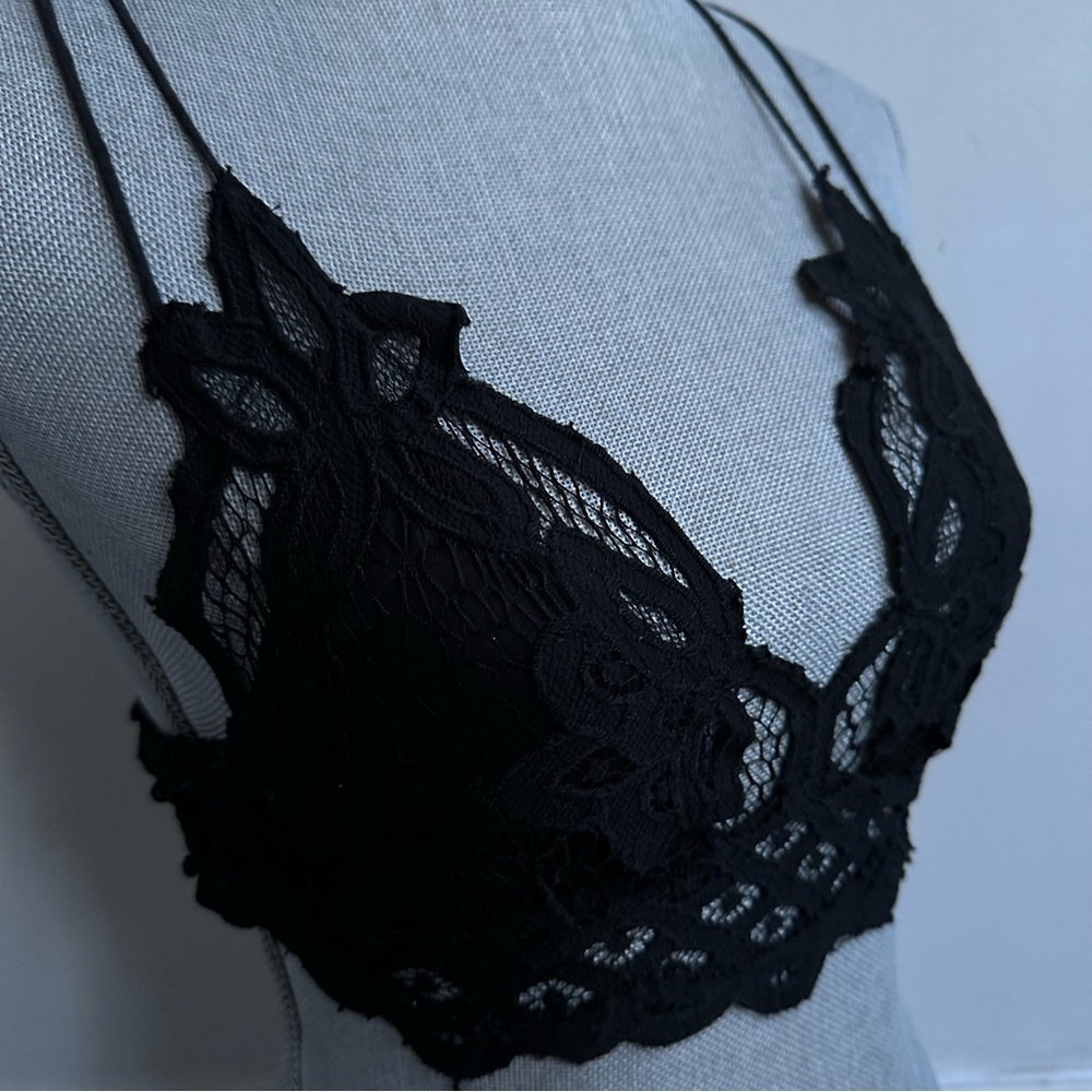 Free People Black Lace Bralette